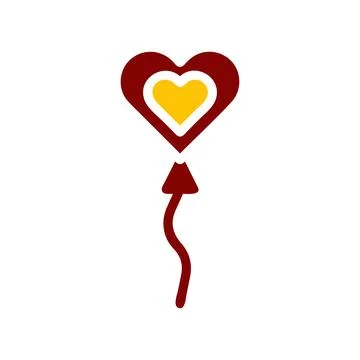 Balloon icon solid red yellow colour mother day symbol illustration. Illustrazione stock