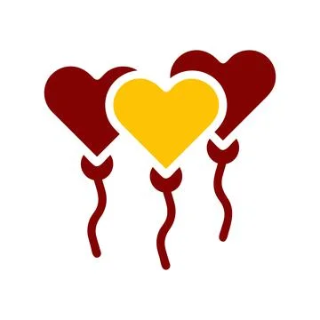 Balloon icon solid red yellow colour mother day symbol illustration. Illustrazione stock