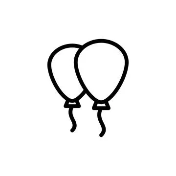 Balloon icon vector illustration. Party balloon sign and symbol Stock Illustration