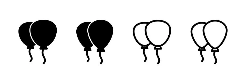 Balloon icon vector illustration. Party balloon sign and symbol Stock Illustration