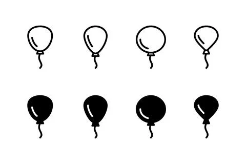 Balloon icon vector illustration. Party balloon sign and symbol Stock Illustration
