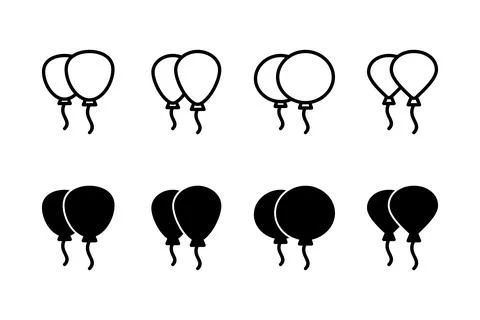 Balloon icon vector illustration. Party balloon sign and symbol Stock Illustration