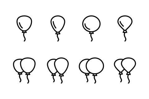 Balloon icon vector illustration. Party balloon sign and symbol Stock Illustration