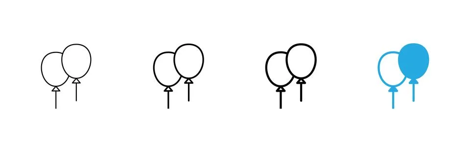 Balloon icon vector. Party balloon sign and symbol Ilustración de archivo