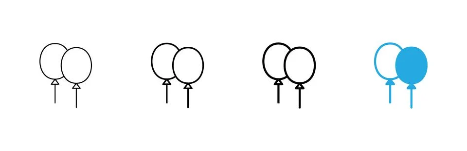 Balloon icon vector. Party balloon sign and symbol Ilustración de archivo
