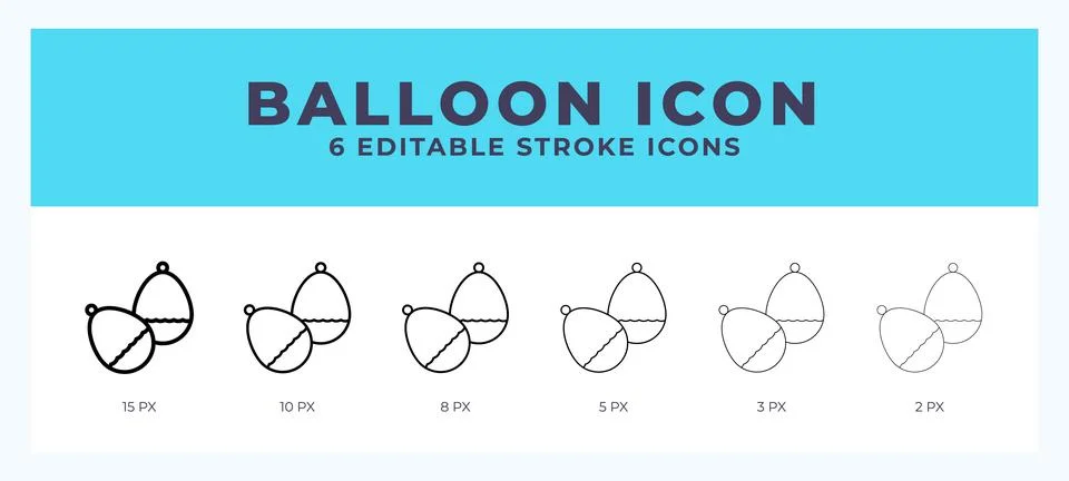 Balloon icon vector for web. And mobile app. Editable stroke outline icon. Stock Illustration