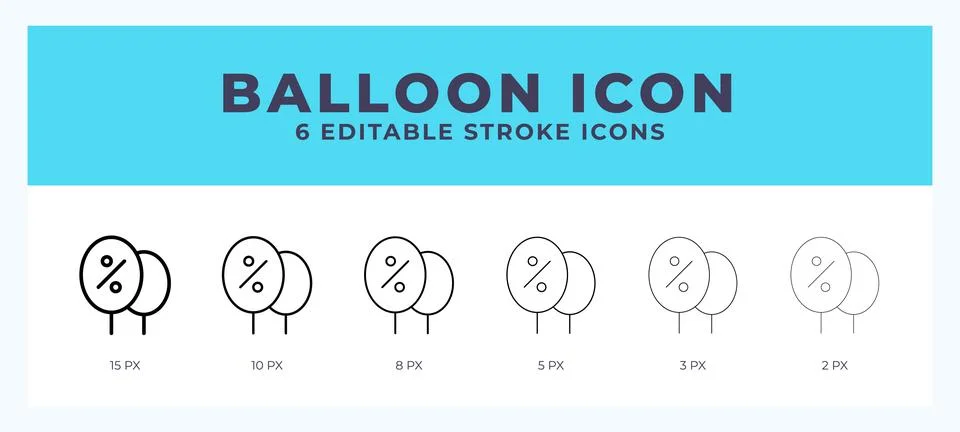Balloon icon vector for web. And mobile app. Editable stroke outline icon. Stock Illustration