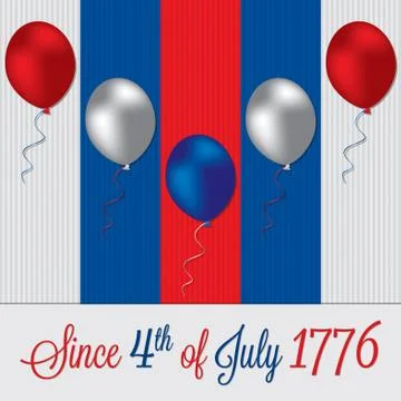 Balloon Independence Day card in vector format. Stock Illustration
