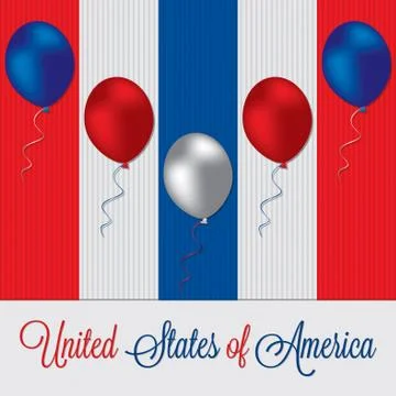 Balloon Independence Day card in vector format. Stock Illustration