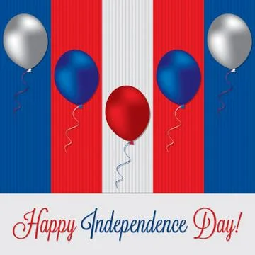 Balloon Independence Day card in vector format. Illustrazione stock