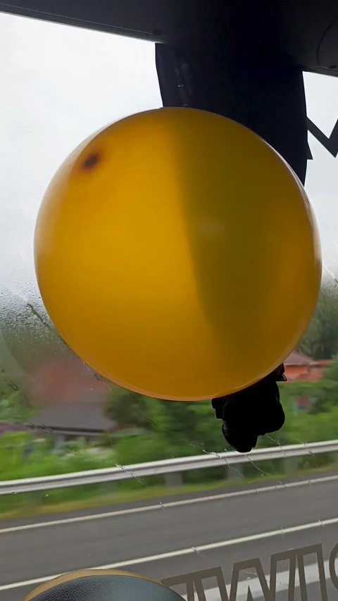A balloon inside a moving bus Stock Footage 310556904
