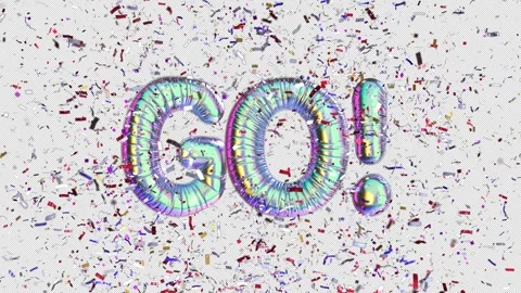  Balloon Iridescent 3-Second Countdown With Exploding Confetti On Alpha Video stock 303519498