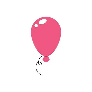 Balloon isolated icon on white background. Large ball with ribbon. Decoration イラスト素材