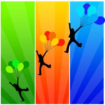 Balloon kids Stock Illustration
