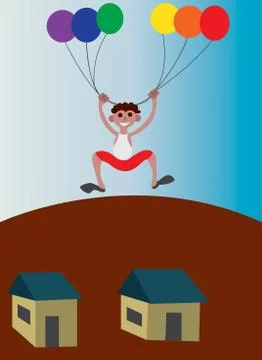 Balloon lift Stock Illustration