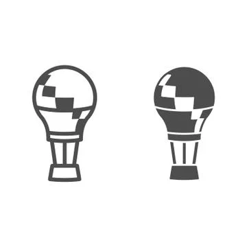 Balloon line and solid icon, Balloons festival concept, Aerostat sign on white Stock Illustration