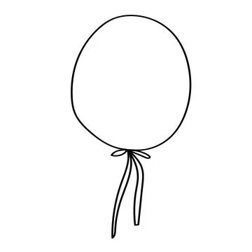 Balloon line drawing. Doodle vector illustration. Stock Illustration