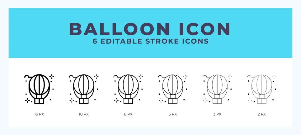 Balloon line icon with different stroke. Vector illustration. Stock Illustration