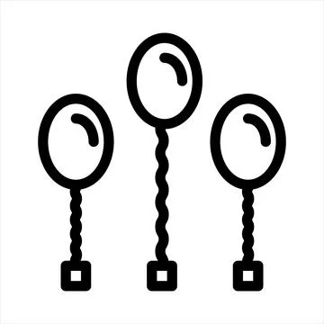 Balloon line icon vector illustration isolated on white background Stock Illustration