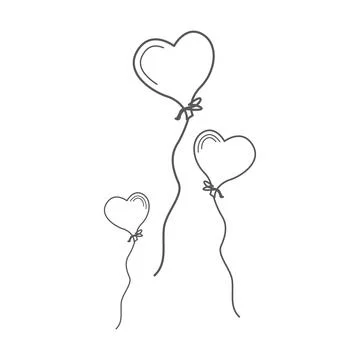 Balloon line vector Stock Illustration