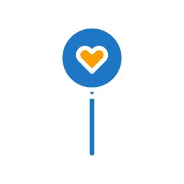 Balloon love icon solid blue orange style valentine illustration symbol per.. イラスト素材