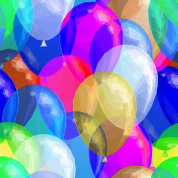 Balloon Low Poly Pattern Stock Illustration