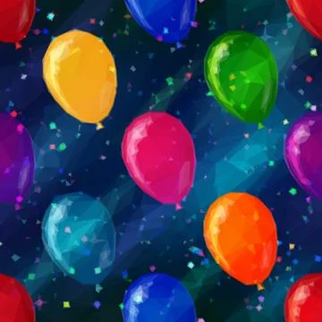 Balloon Low Poly Pattern Illustrazione stock