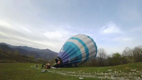 Balloon in the mountains Stock Footage 107626818