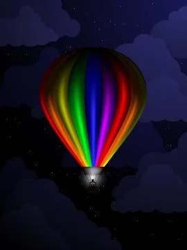 Balloon at night Stock Illustration