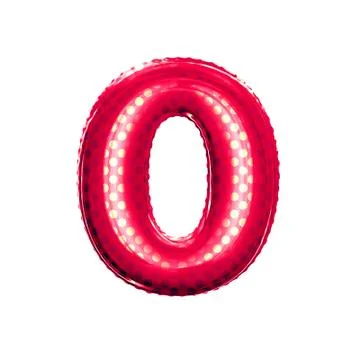 Balloon number 0 Zero 3D golden foil realistic alphabet Illustrazione stock