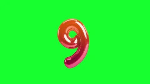 Balloon number animation on chroma key background 库存影片 333561606