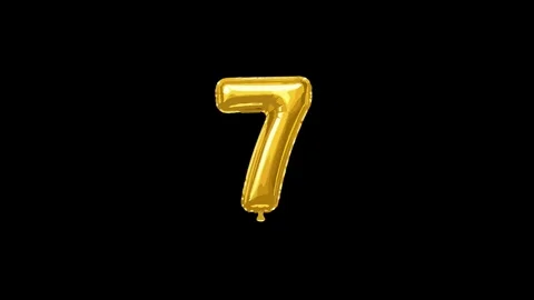 Balloon numbers animated realistic golden foil party celebration countdown .. Stock Footage 345856445