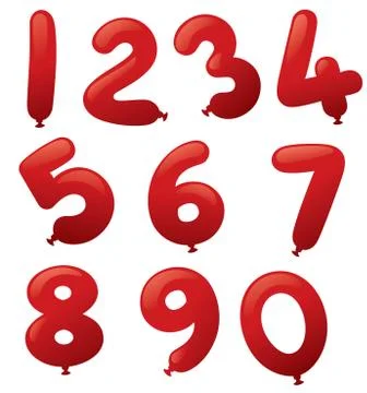 Balloon numbers Stock Illustration