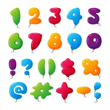Balloon numbers vector set. Иллюстрация