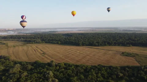 Balloon over the field Stock Footage 164612198