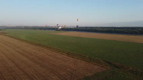 Balloon over the field Stock Footage 164698050