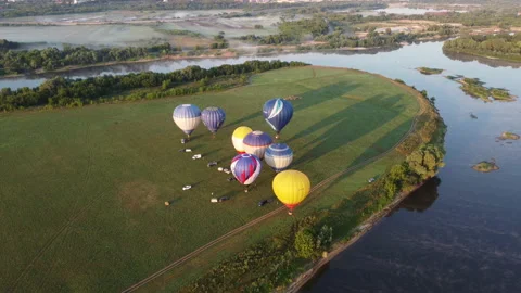 Balloon over the field Stock Footage 164699077