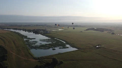 Balloon over the field Stock Footage 164702094