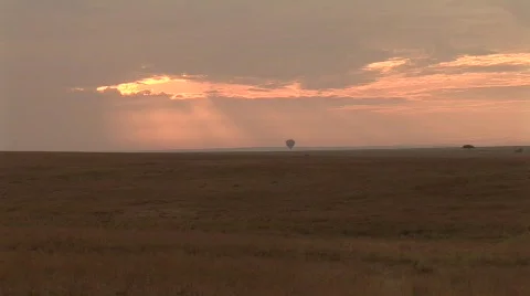 Balloon over landscape Stock Footage 478727