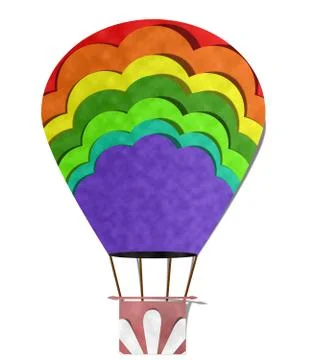 Balloon, paper cutting Stock Illustration
