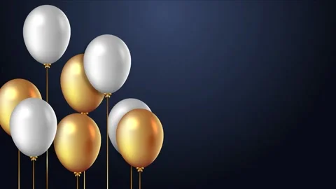 Balloon party decoration animation background in 4k Stock Footage 246728669