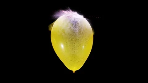 Balloon pop / glitter explosion in slow motion / 3 different shots Stock Footage