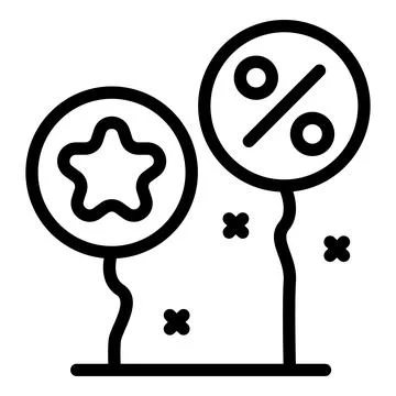 Balloon promo code icon outline vector. Price offer Stock Illustration
