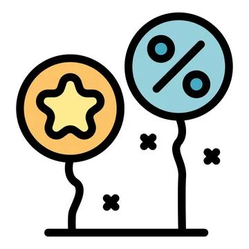 Balloon promo code icon vector flat Stock Illustration