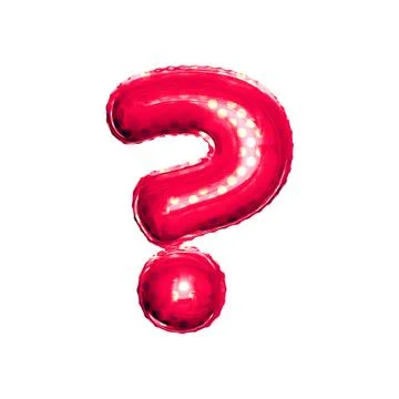 Balloon question mark 3D golden foil realistic alphabet Stock Illustration