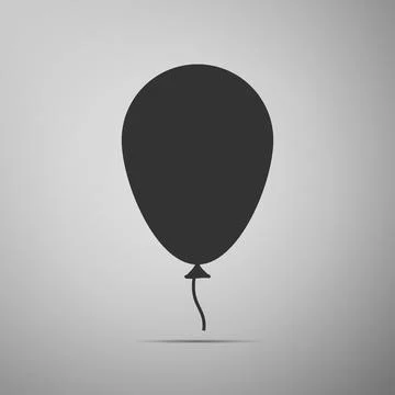 Balloon with ribbon flat icon on grey background. Vector Illustration Stock Illustration