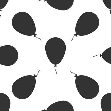 Balloon with ribbon icon seamless pattern on white background. Vector Stock Illustration