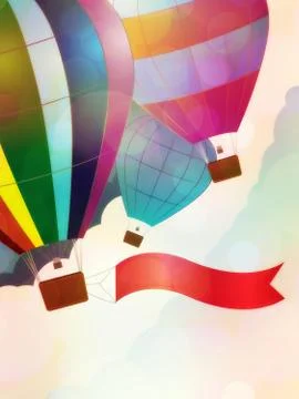 Balloon with ribbon Stock Illustration