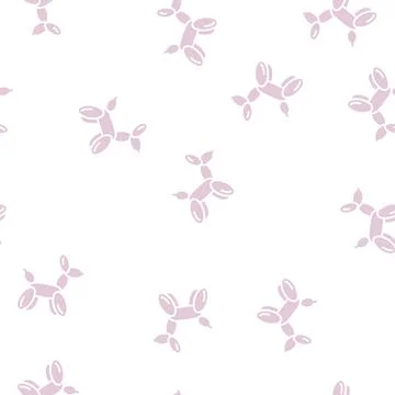 Balloon sculpture glyph seamless pattern Stock Illustration