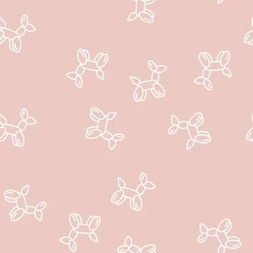 Balloon sculpture line seamless pattern Stock Illustration